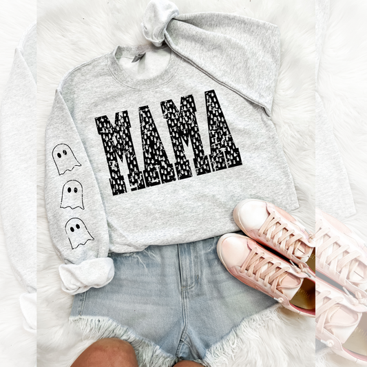 Mama Sleeve Ghosts Crewneck Sweater PREORDER