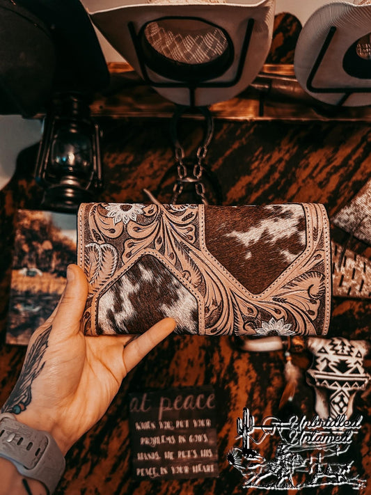 Geometric Cowhide Wallet