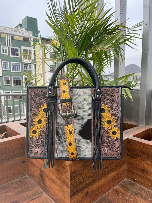 Leather Womens Concealed Carry Sunflower Purse