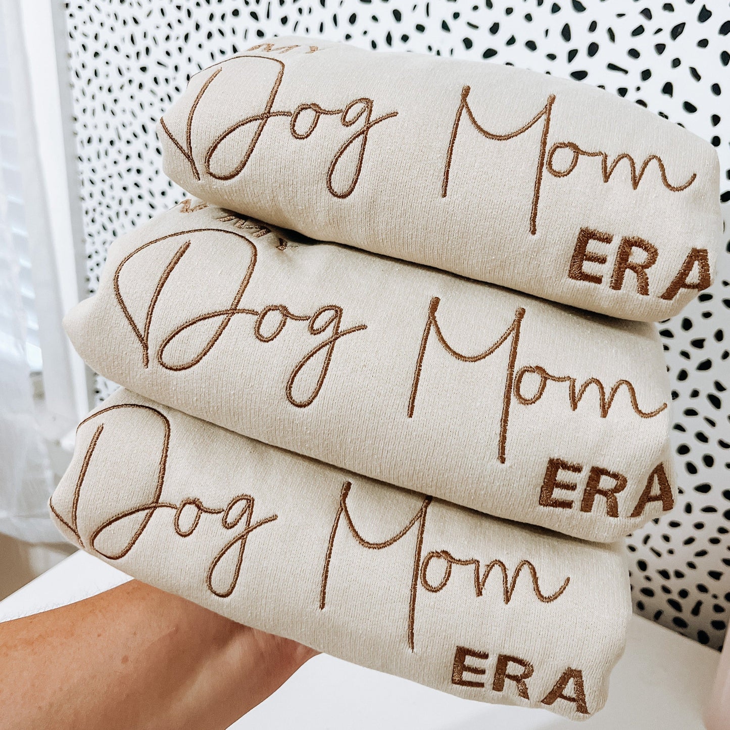 Dog Mom Era Embroidered Crewneck Sweatshirt Preorder