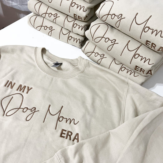 Dog Mom Era Embroidered Crewneck Sweatshirt Preorder