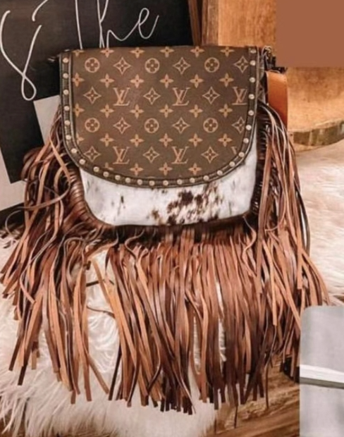 Cowprint Faux LV Crossbody