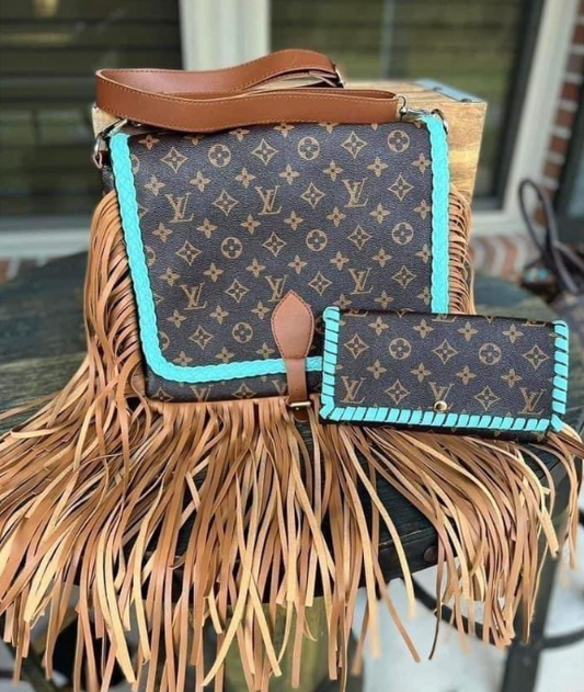 Turquoise Fringe LV faux