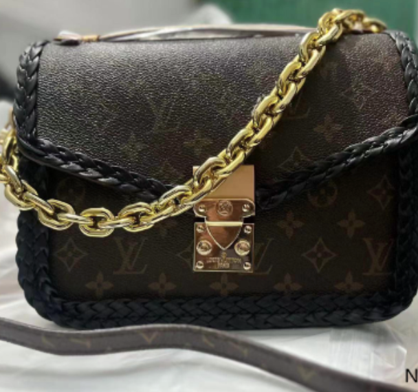 Black Faux LV Clutch w/ Shoulder Strap