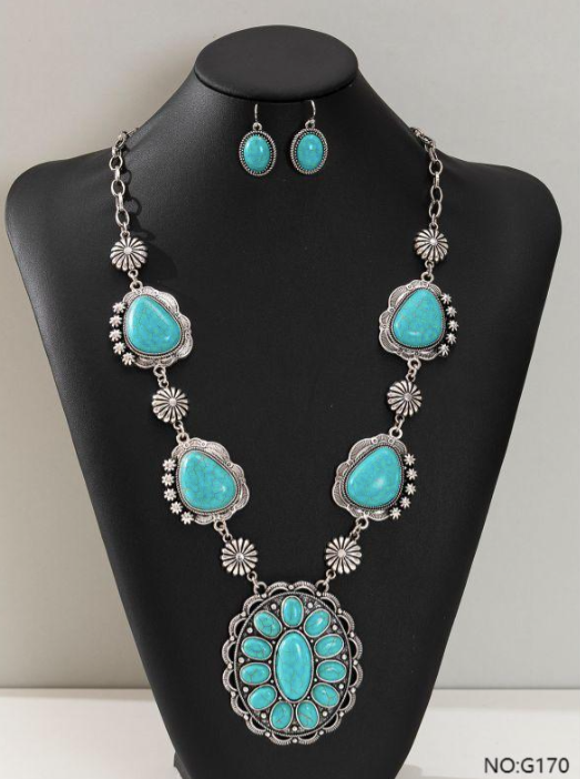 Faux Turquoise Jewelry Set