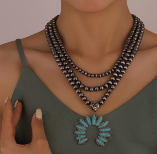 Faux Turquoise Necklace