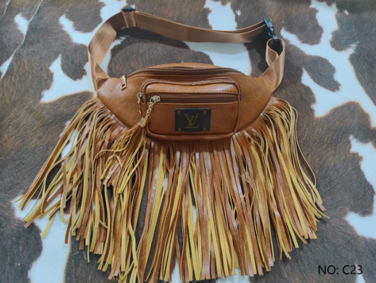 Fringe Faux LV Fanny / Belt Bag