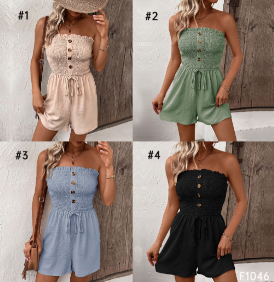 STRAPLESS RUFFLE ROMPER