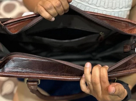 Tooled Cowhide Leather Tote Bag Concealed Carry