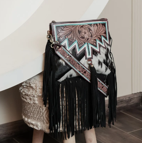 Cowhide Fringe Bag