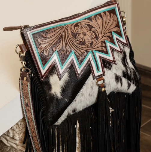 Cowhide Fringe Bag