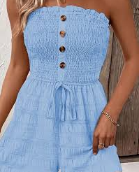 STRAPLESS RUFFLE ROMPER