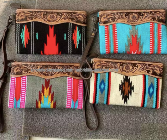 Saddle Blanket Stylish Handmade Wristlet Clutch